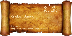 Krebs Sándor névjegykártya